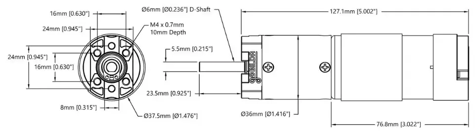 5202 Series Yellow Jacket Planetary Gear Motor w/ Encoder (188:1 Ratio, 30 rpm)