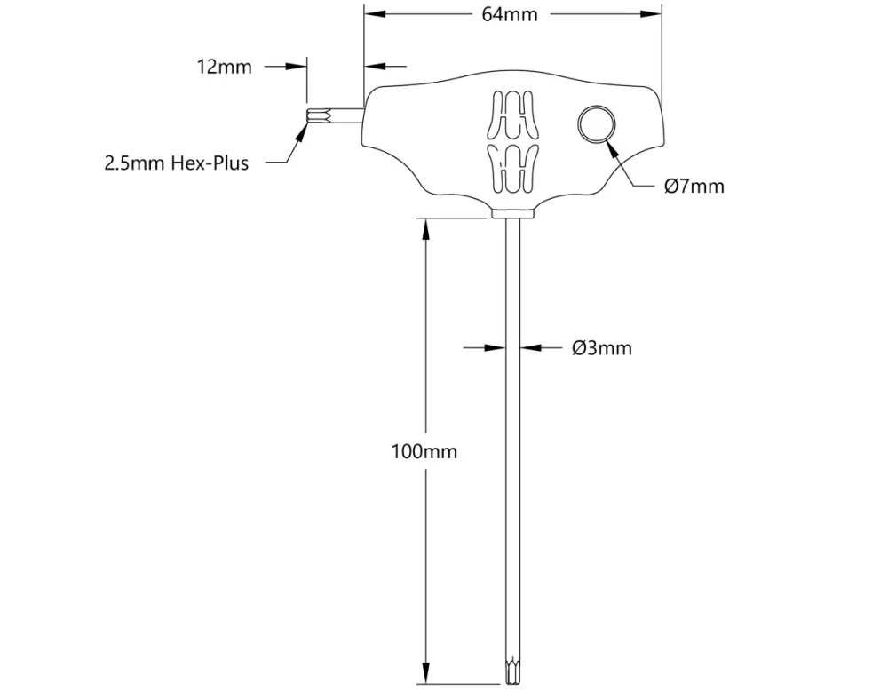 Wera Tools 2.5mm Hex-plus T-Handvat
