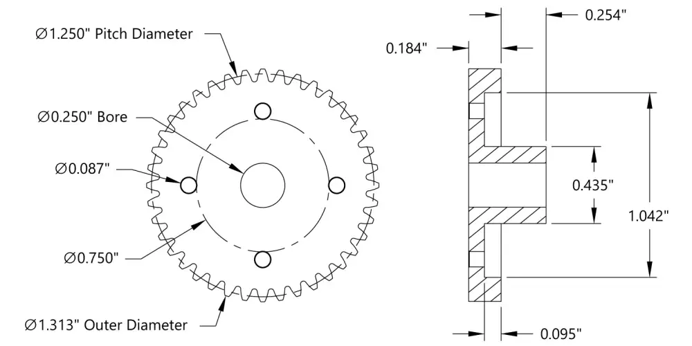 ServoCity 32P, 40T, 0.250