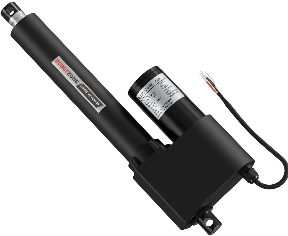 ServoCity 12V Super-Duty Linear Actuator 1570lb Thrust 0.3/sec 6 Stroke