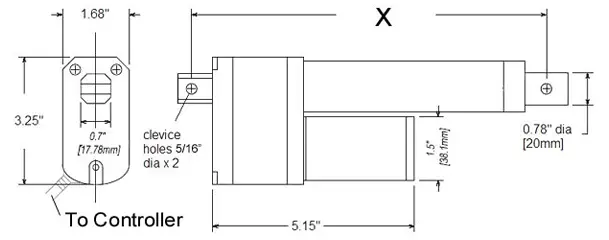 ServoCity Servo Linéaire Robuste (Contrôle de Position, 12-24V, Poussée de 33lb, 1.7