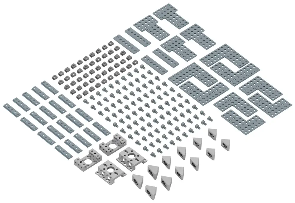 Paquete Surtido de Soportes GoRAIL SKU 3201-0003-0001 - Dimensiones