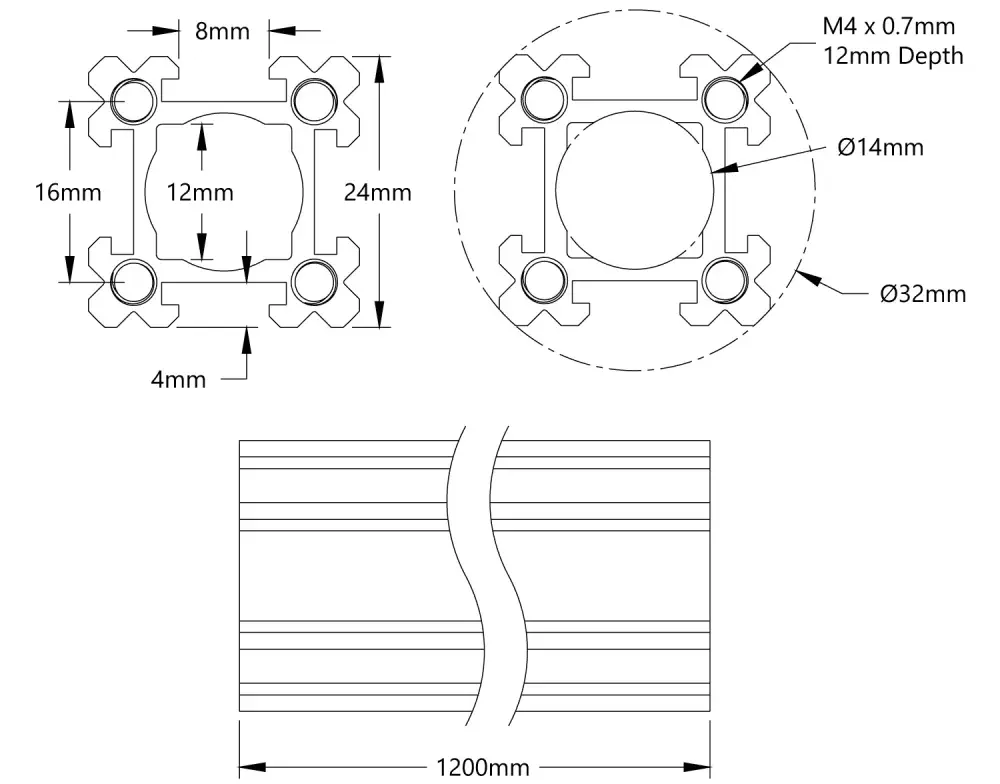 ServoCity 1109 Series goRAIL (1200mm Length)