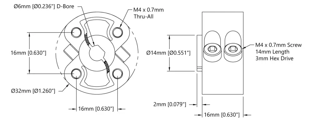 ServoCity 1312 Series Double Sonic Hub (6mm D-Bore)