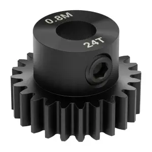 ServoCity 2303 Series Steel, MOD 0.8 Pinion Gear (1/4" Round Bore, 24 Tooth)