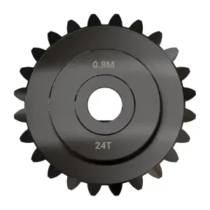 ServoCity 2317 Series MOD 0.8 Steel Miter Gear (Set-Screw, 4mm Round Bore, 24 Tooth)