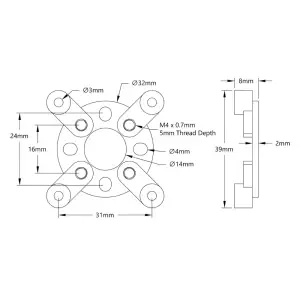ServoCity 1700 Series Face Tapped Stepper Motor Mount (NEMA 17)
