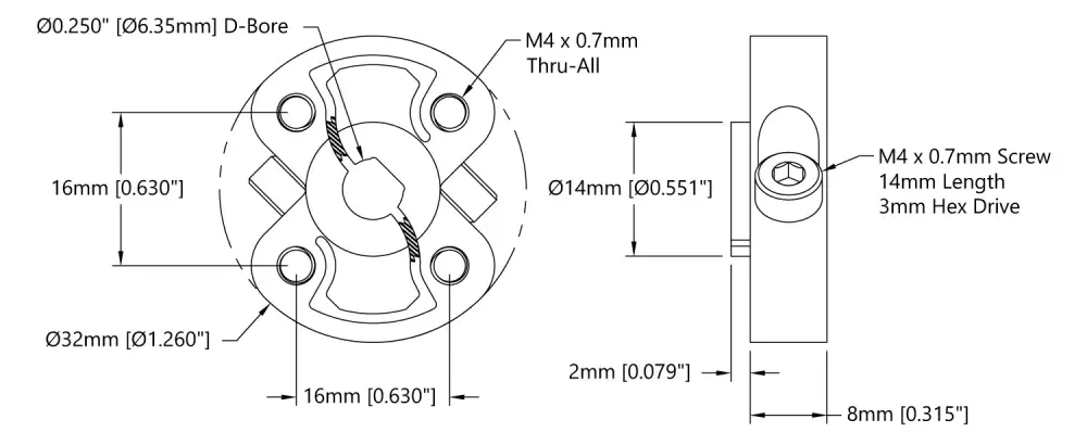 ServoCity 1309 Series Sonic Hub (1/4