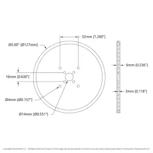 ServoCity Roue en Disque Acrylique de 5" (Rouge) - Pack de 2