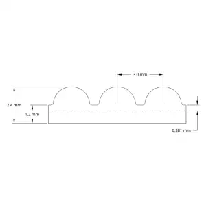 ServoCity Série 3403 Courroie de Distribution HTD de 3mm (Largeur 15mm, Longueur de Pas 252mm, 84 Dents)