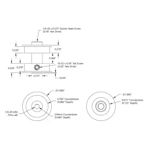ServoCity Support de Roue de Skate 4mm (Arbre)