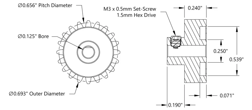 ServoCity 21T, 0.125
