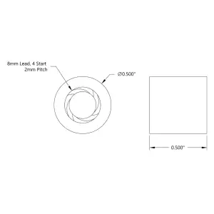 ServoCity Écrou de Baril de Vis sans Fin de 8mm
