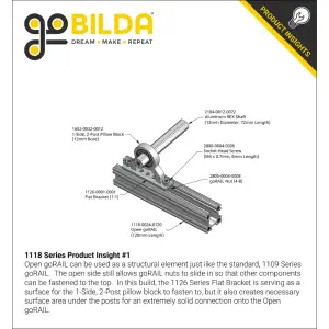 Open GoRAIL de la Serie 1118 de ServoCity (Longitud de 120mm)