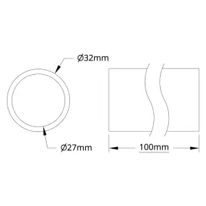 ServoCity Tube Série 4100 (27mm ID x 32mm OD, Longueur 100mm)