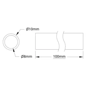 ServoCity Série 4100 Tube (8mm ID x 10mm OD, Longueur 100mm)