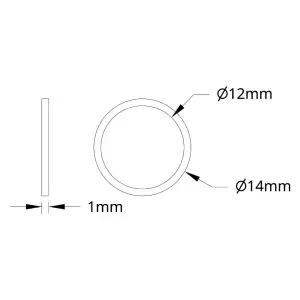 Separador de Plástico Serie 1500 de ServoCity (12mm DI x 14mm DE, 1mm de Espesor) - Paquete de 12