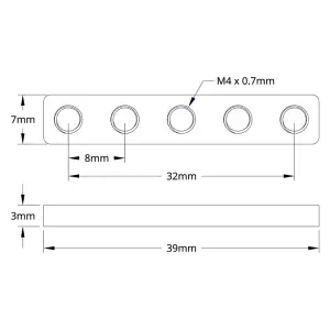 ServoCity Plaque Filetée 1 x 5 - Pack de 2