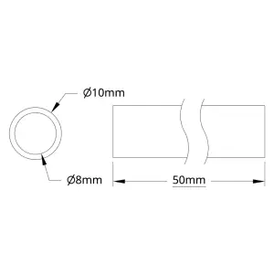 ServoCity Série 4100 Tube (8mm ID x 10mm OD, Longueur 50mm)