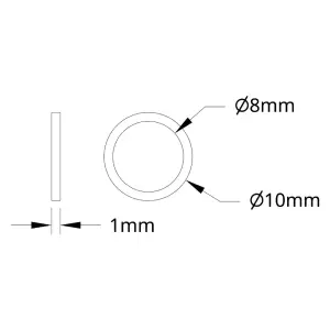 Separador de Plástico Serie 1500 de ServoCity (8mm DI x 10mm DE, 1mm Espesor) - Paquete de 12