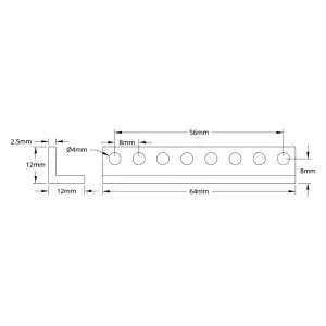 ServoCity 1103 Series L-Beam (8 Hole, 64mm Length) - 2 Pack