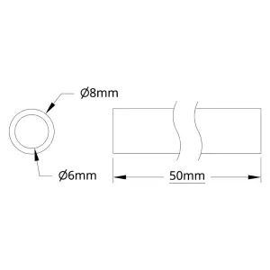 ServoCity Série 4100 Tube (6mm ID x 8mm OD, Longueur 50mm)