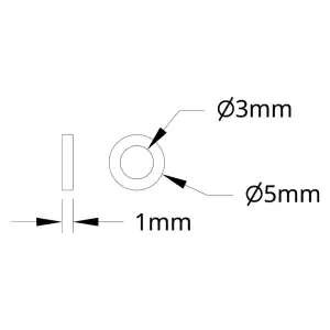 Separador Plástico Serie 1500 ServoCity (3mm ID x 5mm OD, 1mm Grosor) - 12 Pack