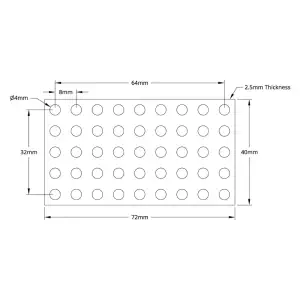 ServoCity 1116 Series Grid Plate (5 x 9 Hole, 40x 72mm)