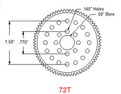 Actobotics 72T Aluminum Hub Gear (0.5")
