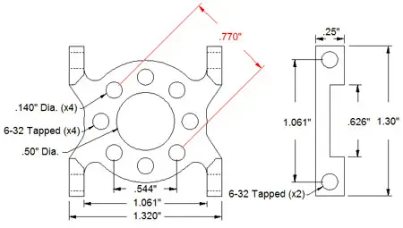 Actobotics 90° Quad Hub Mount B