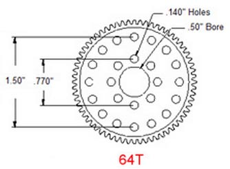 Actobotics 64T Aluminum Hub Gear (0.5")