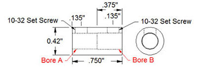 Actobotics Stellschraube Wellenkupplung (1/4" bis 3/16") - Zum Vergrößern klicken
