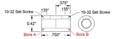 Coupleur d'Axe à Vis Actobotics (1/4" à 5/16")