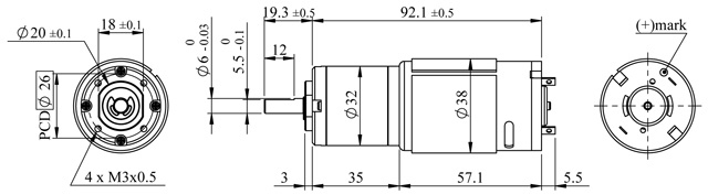 Moteur à engrenages épicycloïdaux ultra-précis à 165 tr/min 12 V 49 kg-cm