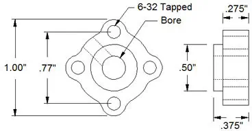 Cubo de Tornillo de Ajuste de 8mm y Diámetro de 0.77'' Actobotics