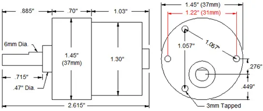 12V, 10 U/min, 368 Unzen-in Getriebemotor