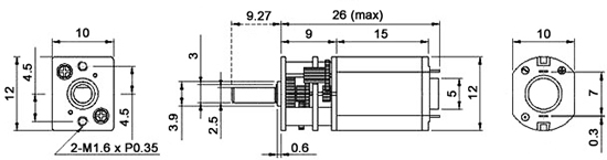 12V 900RPM 9oz-in Mikro-Getriebemotor 