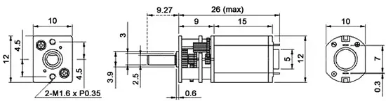 Micro Moteur à Engrenages 12V 900RPM 9oz-in