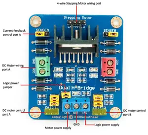 Controlador de Motor Dual H-Bridge SeeedStudio L298 – Haga clic para ampliar