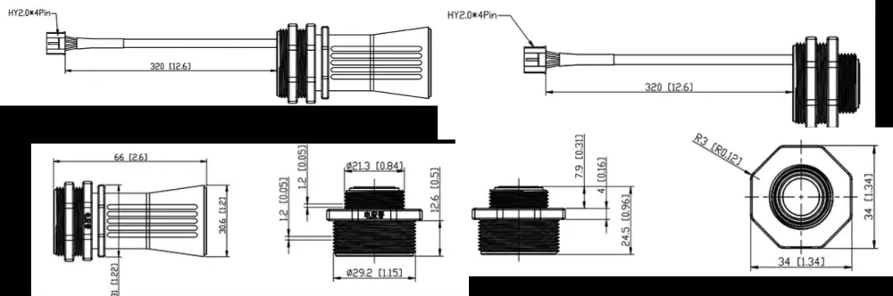 Sensor de Nivel Ultrasónico RS485 de SeeedStudio, Rango de 750cm