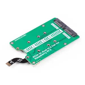 SeeedStudio PCIe2.0 vers Dual M.2 HAT pour Raspberry Pi 5, Support NVMe SSD, Support Hailo 8 / 8L