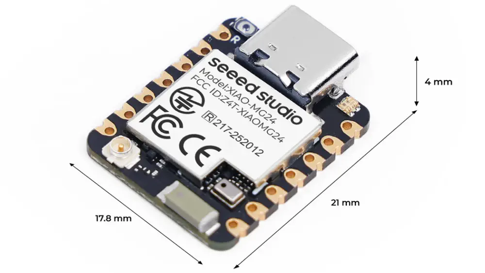 Seeed Studio XIAO MG24 Sense, 2x 7-Pin Header, ongeassembleerd