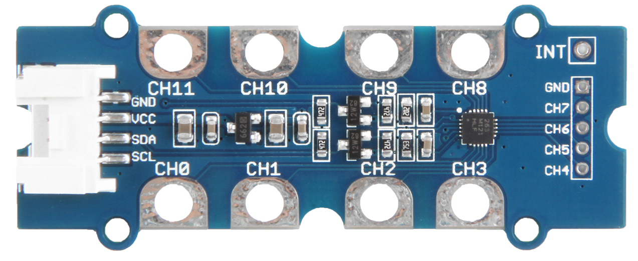 Sensor Táctil V2 I2C de 12 Teclas Capacitivas Seeedstudio Grove - Haga Clic para Ampliar