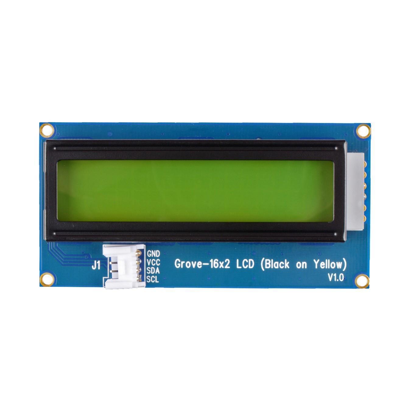 Grove 16x2 Zeichen LCD Display Schwarz auf Gelb - Zum Vergrößern klicken
