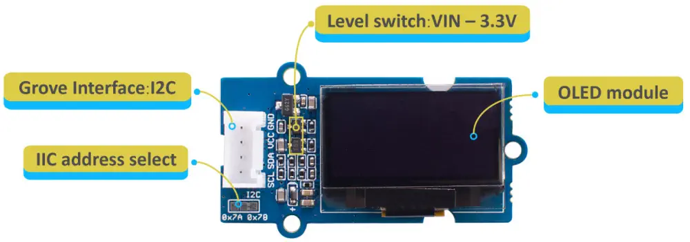 Grove OLED Display 0.96 Zoll (SSD1315) - Zum Vergrößern klicken