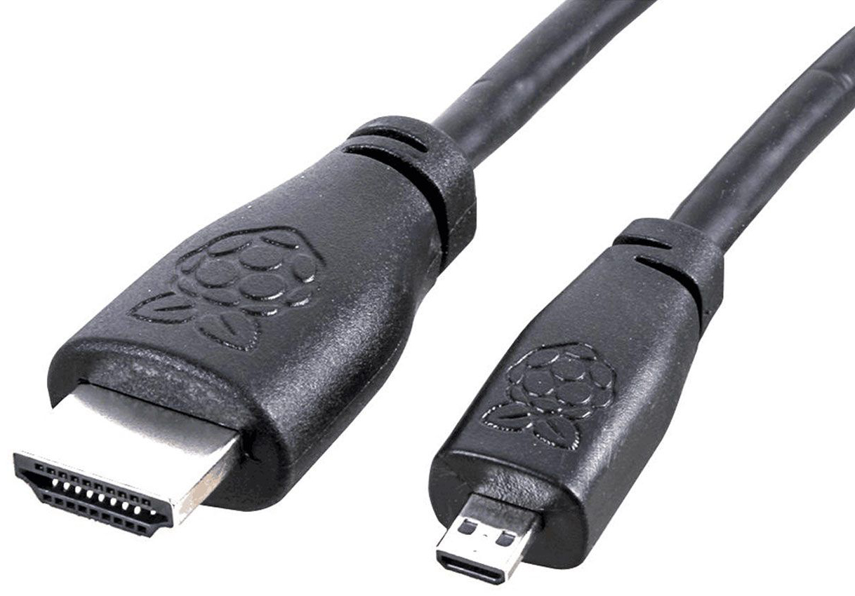Raspberry Pi 4 Offizielles Micro-HDMI-zu-HDMI Kabel (1 m) - Zum Vergrößern klicken