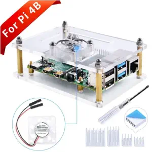 Boîtier en Acrylique avec Ventilateur Transparent pour Raspberry Pi