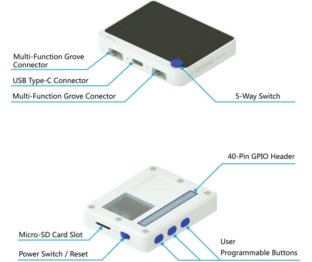 Carte de développement Wio Terminal ATSAMD51 Core w/ Realtek RTL8720DN BLE 5 & Wi-Fi 2.4G/5G - Cliquez pour agrandir