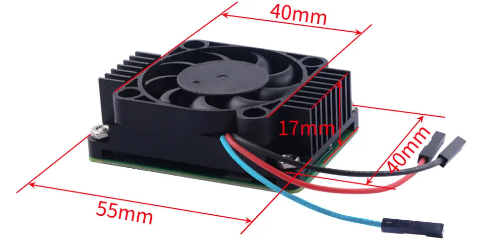 Seeedstudio Aluminum Alloy CNC Heat Sink w/ Fan for Raspberry Pi CM4 Module - Click to Enlarge