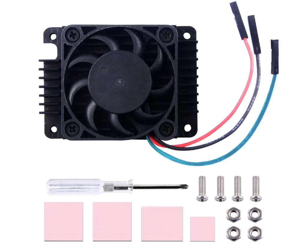 Seeedstudio Aluminum Alloy CNC Heat Sink w/ Fan for Raspberry Pi CM4 Module - Click to Enlarge